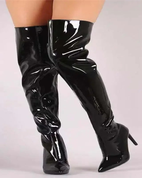 Bota De Cano Alto Com Salto Angela